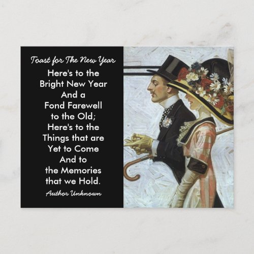 Antique New Years Greeting Fancy Couple celebrate Holiday Postcard