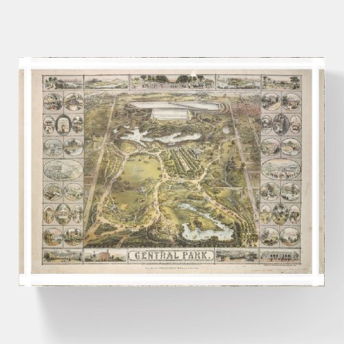 Antique New York Central Park Map Vintage  Paperweight