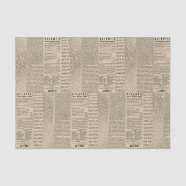 Antique Newspaper Tissue Paper (Front)