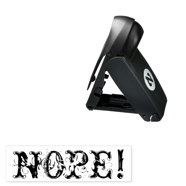Antique NOPE! Stamp - Black ink (Open with Design)