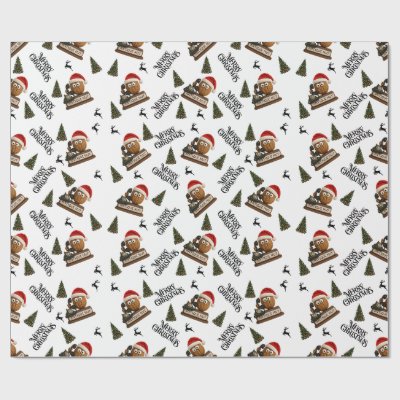 Antique Nut Christmas Wrapping Paper