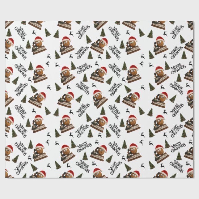 Antique Nut Christmas Wrapping Paper (Flat)