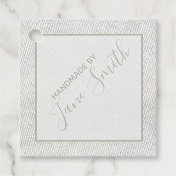 Antique Off White Canvas Look Custom Branding Favor Tags by camcguire at Zazzle