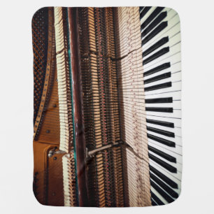 Antique Old Concert Piano Photo Baby Blanket