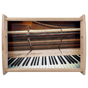 Antique Old Concert Piano Photo Serving Tray