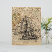 Antique Old General France Map & Ship (Standing Front)