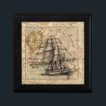 Antique Old General France Map & Ship Gift Box<br><div class="desc">Geographic Map of France - Antique General Maps of the World</div>
