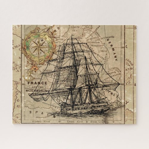 Antique Old General France Map  Ship Jigsaw Puzzle