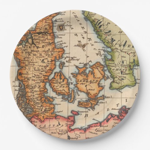 Antique Old Map Inspired 10 Paper Plates