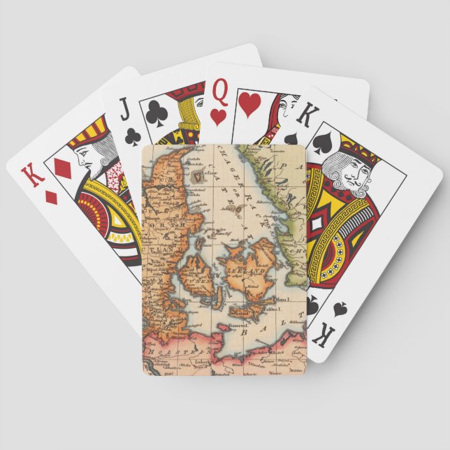Antique Old Map Inspired (10) Poker Cards (Back)