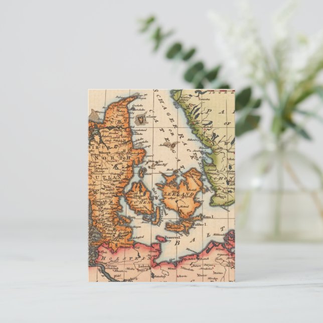 Antique Old Map Inspired (10) Postcard (Standing Front)