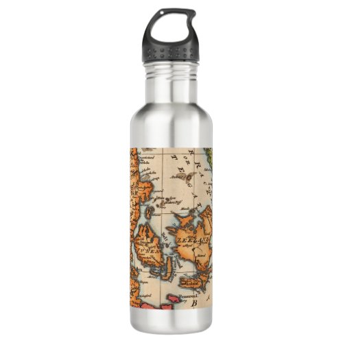 Antique Old Map Inspired 10 Stainless Steel Water Bottle