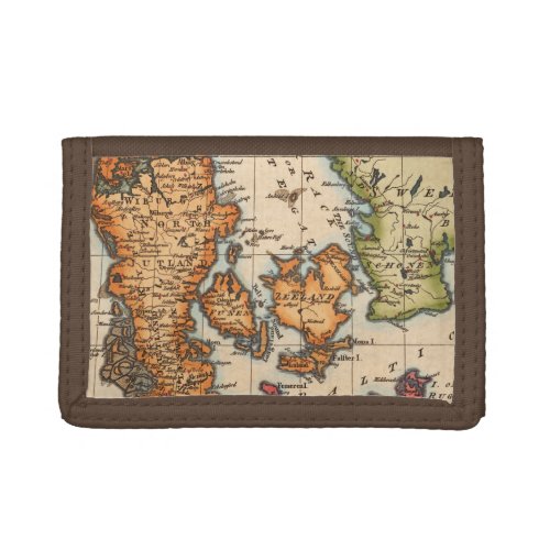 Antique Old Map Inspired 10 Trifold Wallet