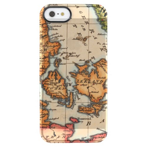 Antique Old Map Inspired 10 Clear iPhone SE55s Case
