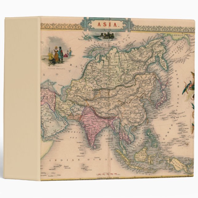 Antique Old Map Inspired (11) 3 Ring Binder (Front/Spine)