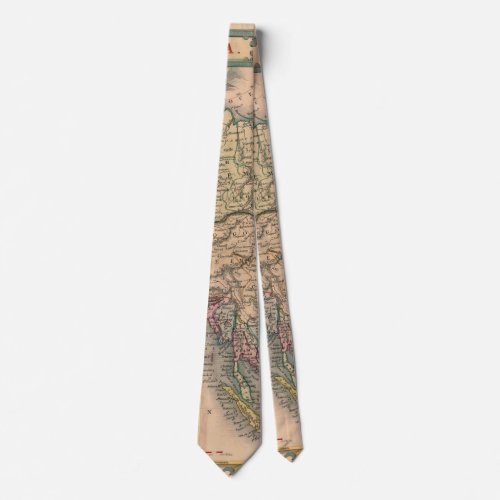 Antique Old Map Inspired 11 Neck Tie