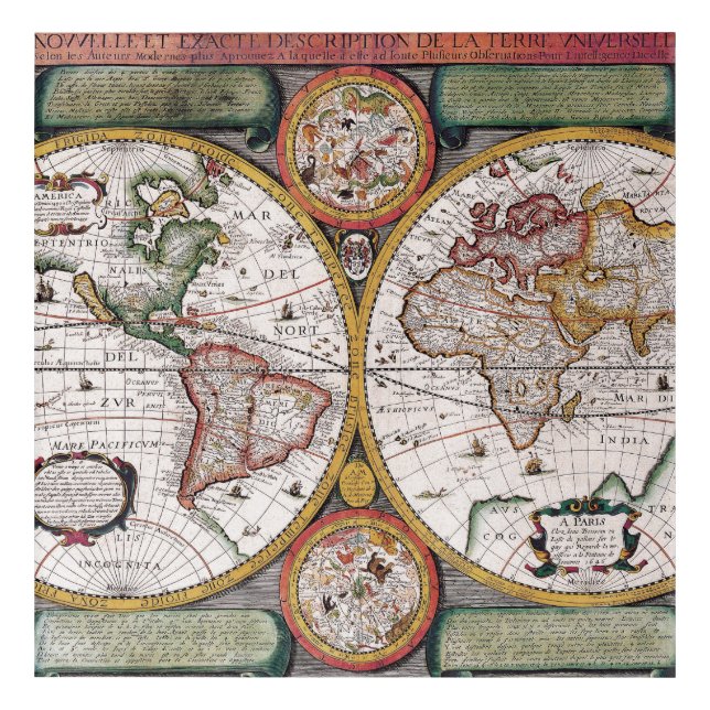 Antique Old Map Inspired (12) Acrylic Print (Front)