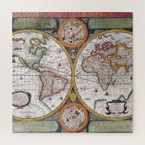 Antique Old Map Inspired 12 Jigsaw Puzzle