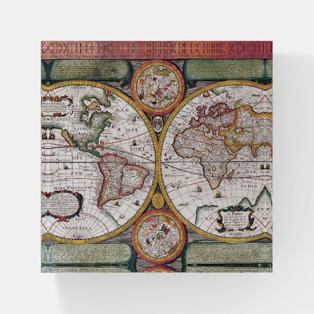 Antique Old Map Inspired (12) Paperweight (Front)