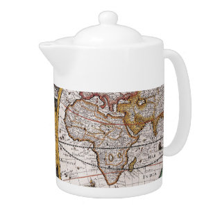 Antique Old Map Inspired (12) Teapot