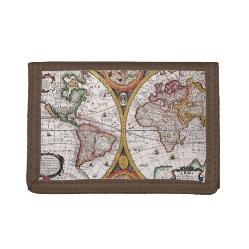 Antique Old Map Inspired 12 Trifold Wallet