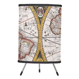 Antique Old Map Inspired (12) Tripod Lamp
