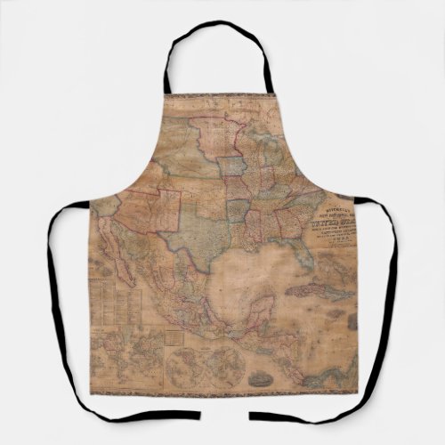 Antique Old Map Inspired 13 Apron