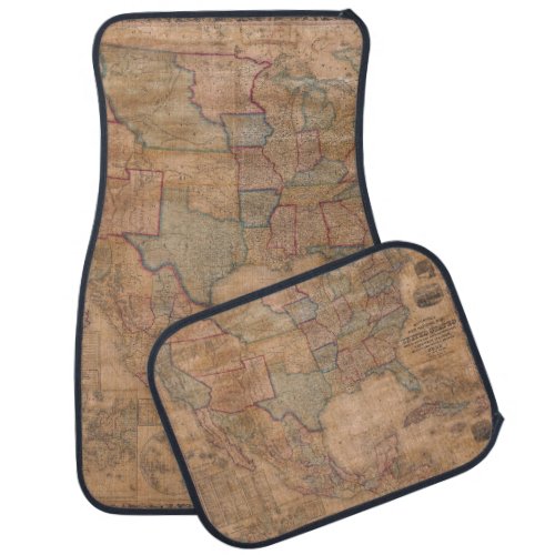 Antique Old Map Inspired 13 Car Floor Mat
