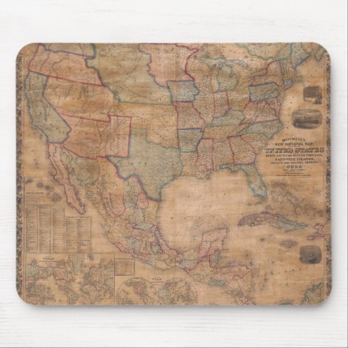 Antique Old Map Inspired 13 Mouse Pad