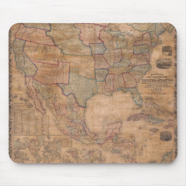 Antique Old Map Inspired (13) Mouse Pad (Front)