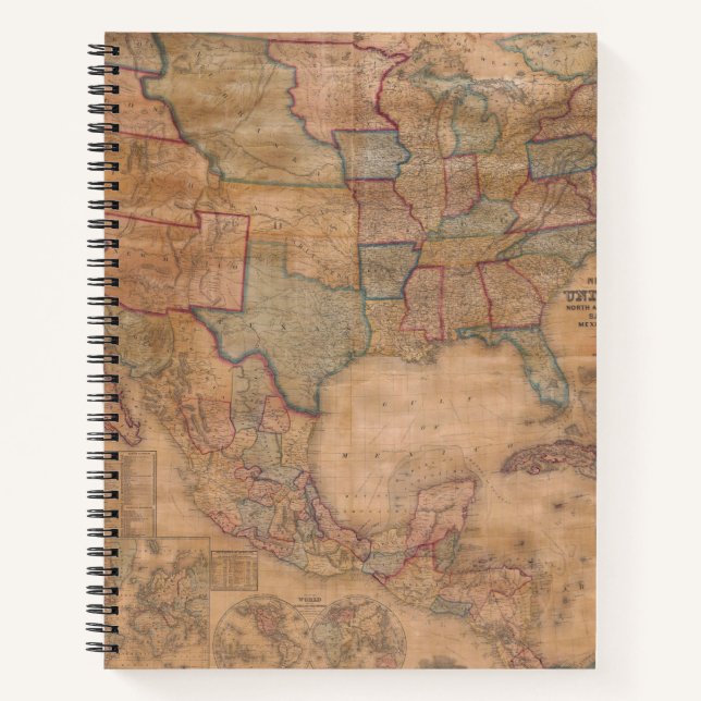 Antique Old Map Inspired (13) Notebook (Front)