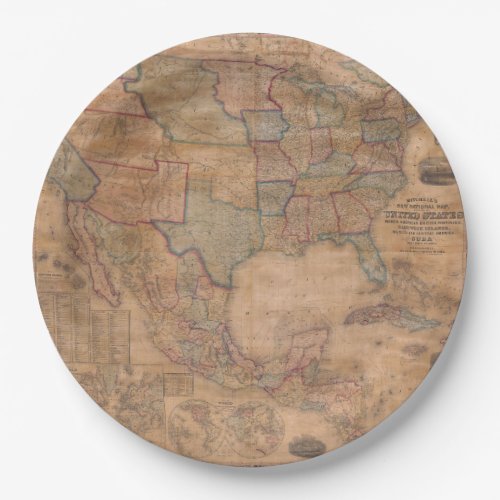 Antique Old Map Inspired 13 Paper Plates