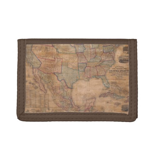 Antique Old Map Inspired 13 Trifold Wallet