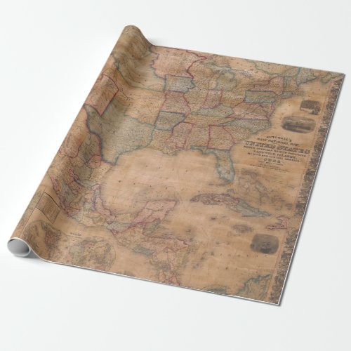 Antique Old Map Inspired 13 Wrapping Paper