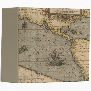 Antique Old Map Inspired (14) Luggage Tag 3 Ring Binder