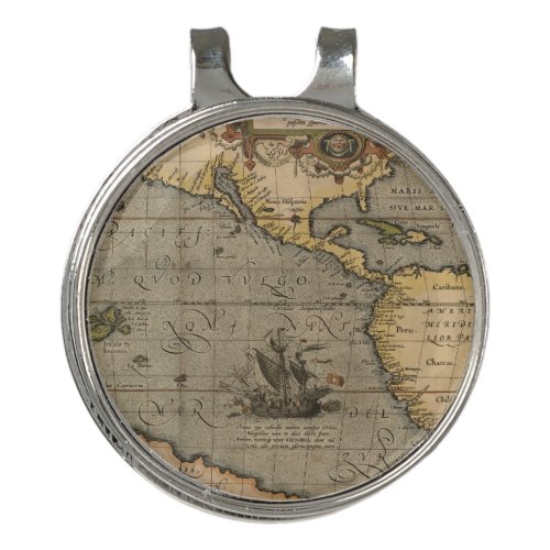 Antique Old Map Inspired 14 Luggage Tag Golf Hat Clip