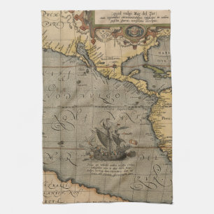 Antique Old Map Inspired (14) Luggage Tag Kitchen Towel