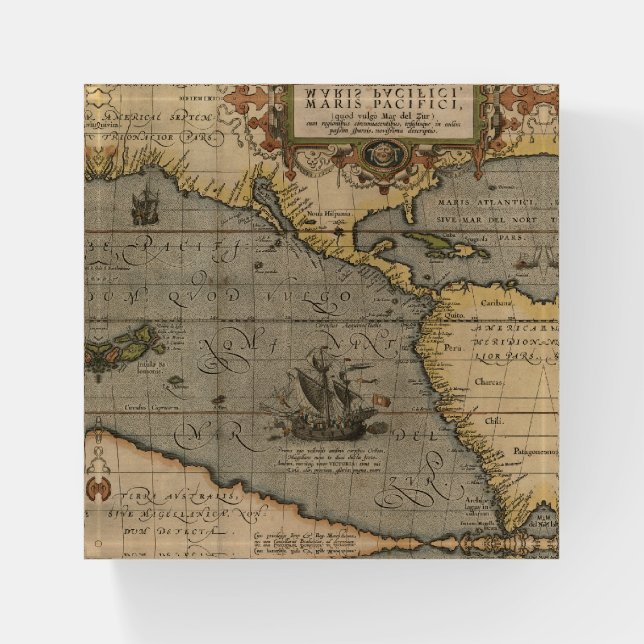 Antique Old Map Inspired (14) Luggage Tag Paperweight (Front)