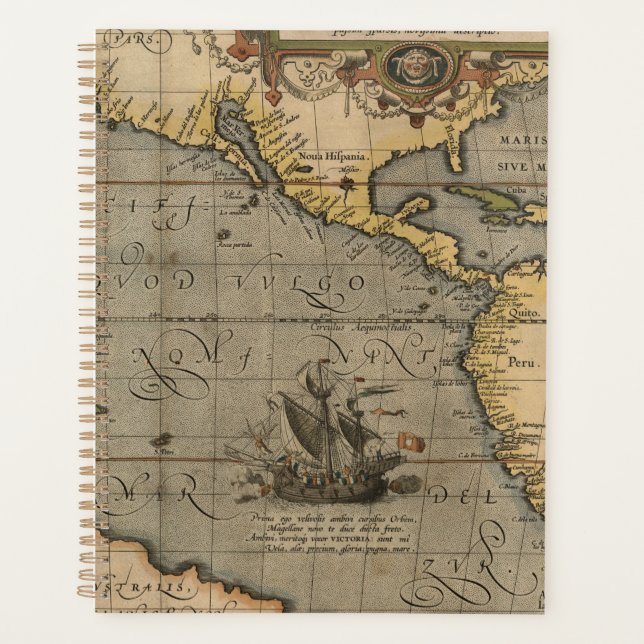 Antique Old Map Inspired (14) Luggage Tag Planner (Front)