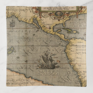 Antique Old Map Inspired (14) Luggage Tag Trinket Tray