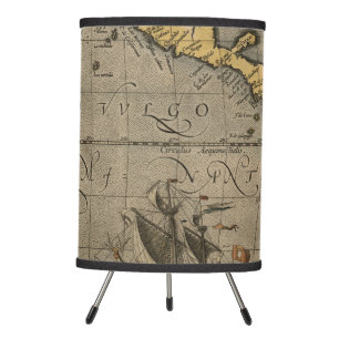 Antique Old Map Inspired (14) Luggage Tag Tripod Lamp