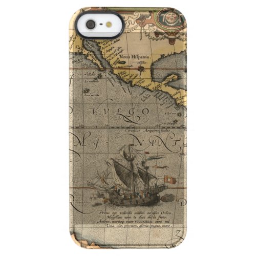 Antique Old Map Inspired 14 Luggage Tag Clear iPhone SE55s Case