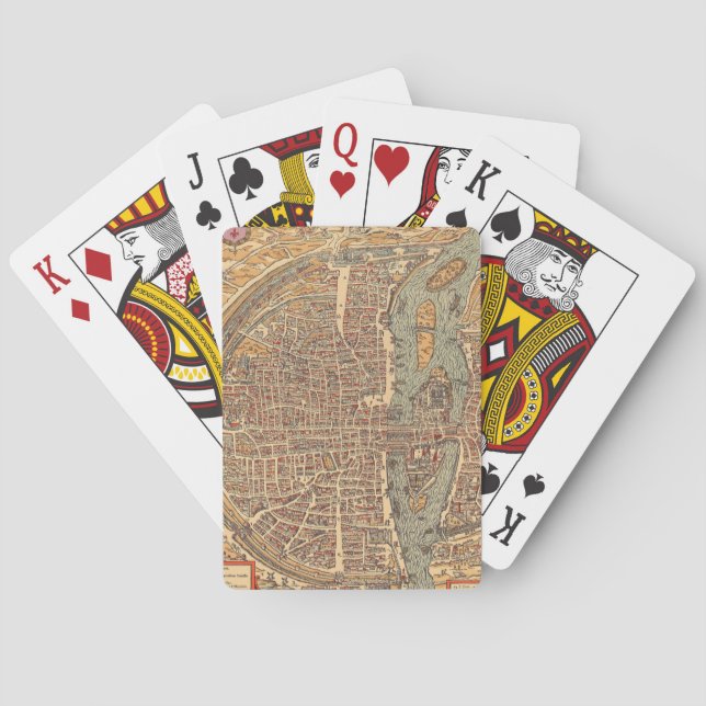 Antique Old Map Inspired (14) Poker Cards (Back)