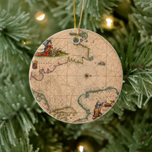 Antique Old Map Inspired (1) Ceramic Ornament