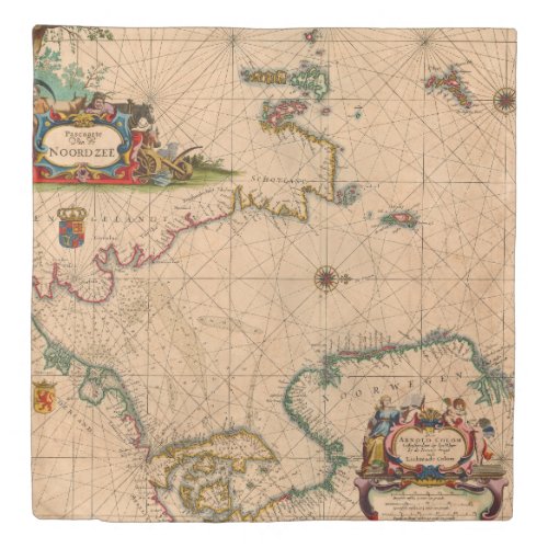 Antique Old Map Inspired 1 Duvet Cover