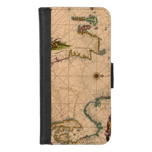 Antique Old Map Inspired 1 iPhone 87 Wallet Case