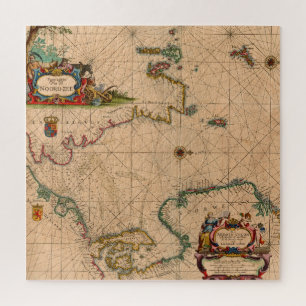 Antique Old Map Inspired (1) Jigsaw Puzzle