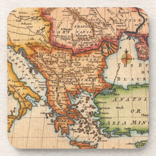 Antique Old Map Inspired 2 Beverage Coaster