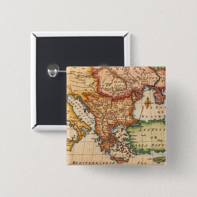 Antique Old Map Inspired (2) Button (Front & Back)