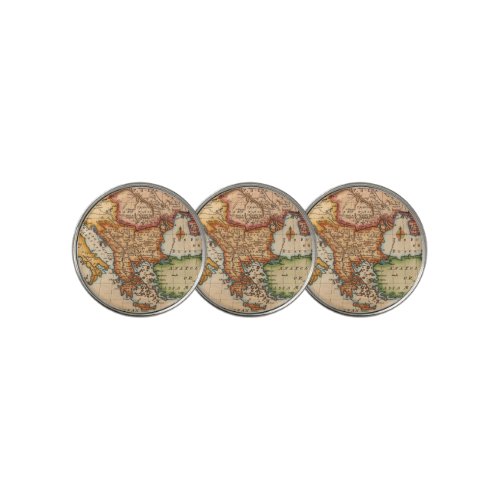 Antique Old Map Inspired 2 Golf Ball Marker